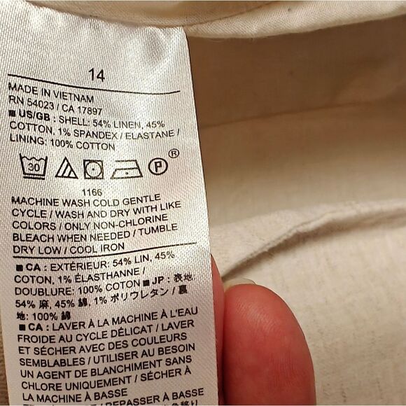 Banana Republic Women's Tan Linen Cotton Blend Blazer Suit Jacket - Picture 7 of 8